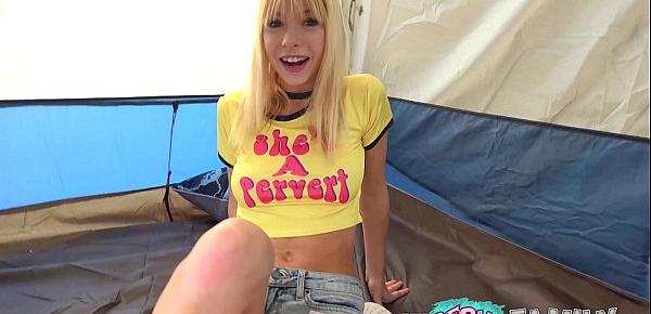  Hot Petite Sister Gets Fucked in the Tent while Camping
